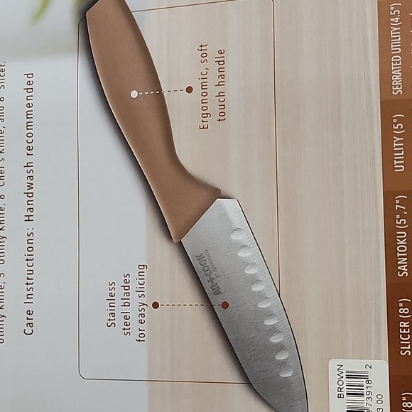 AR+COOK 8 Pieces Knife Block Set, Ombre - Picture 10 of 17